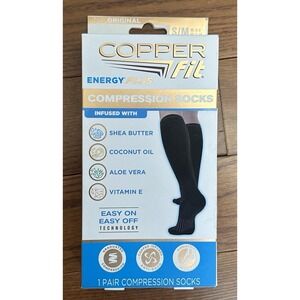 COPPER FIT Energy Plus Compression Socks Unisex‎ S/M 1 Pair New